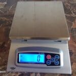 Kitchen scale on table