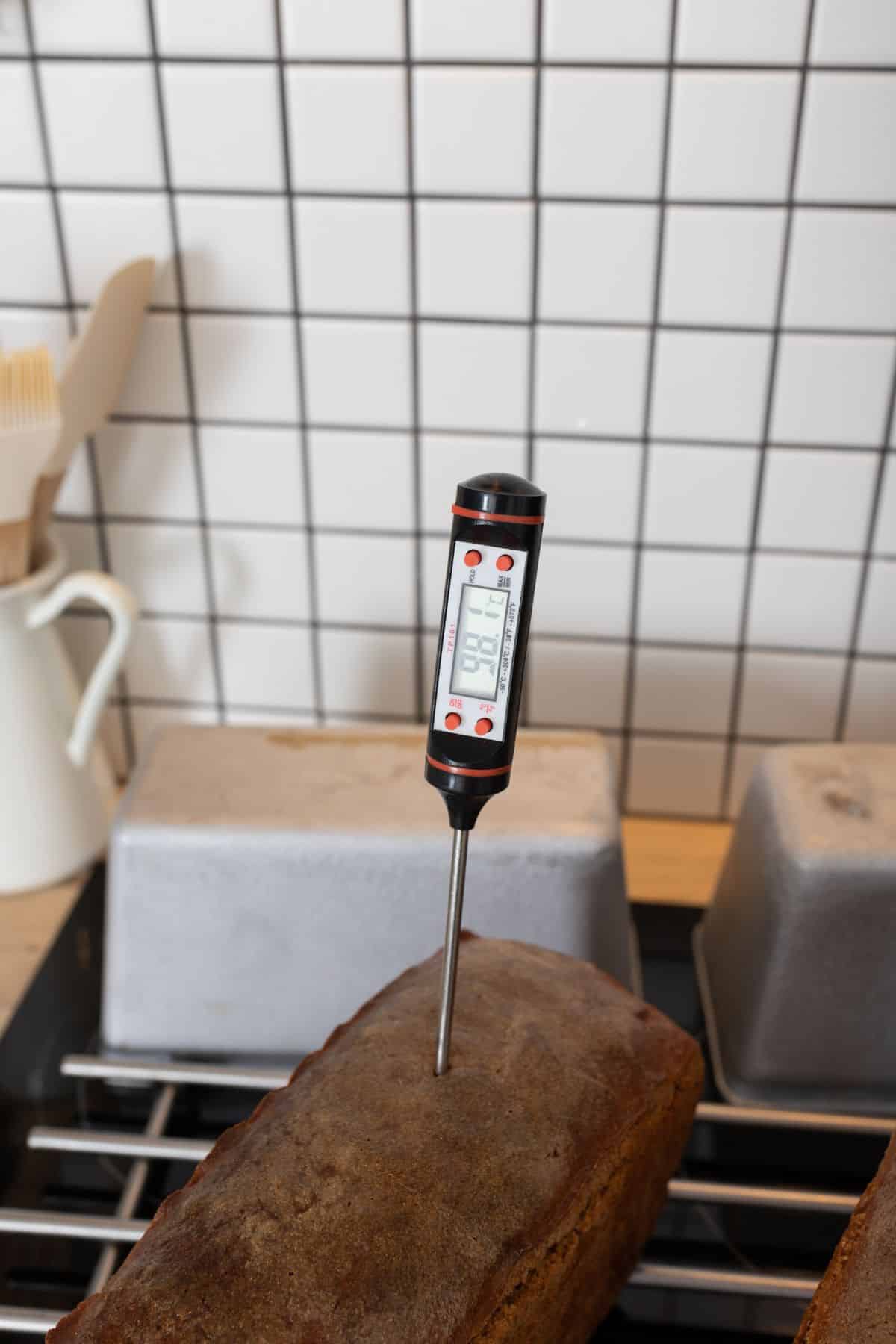 Using a thermometer with yeast bread